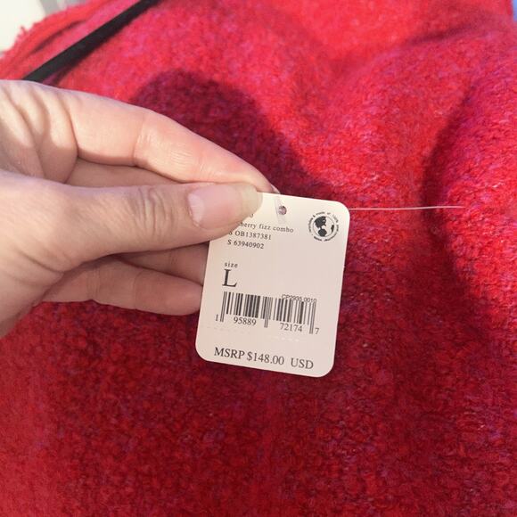 NWT Free People Moira Slouchy Tunic In Cherry Fizz Combo Large - Picture 5 of 6